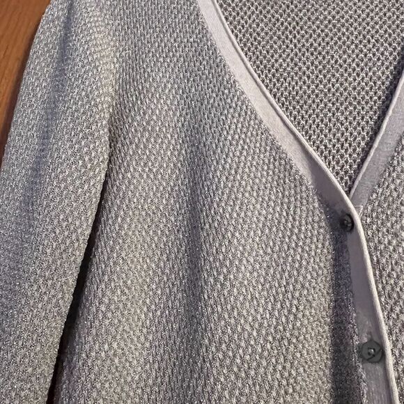 Simply Vera Button Up Cardigan Sparkly Gold and Tan Size XL - Picture 2 of 4